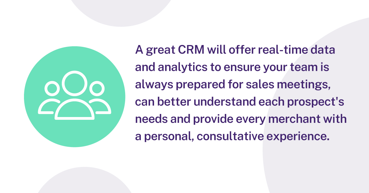 A great CRM will offer real-time data...