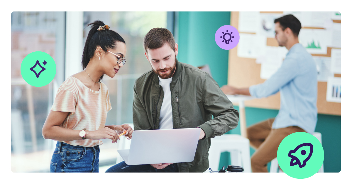Image of a man and woman who run an ISO payments company. They're discussing the 5 ways to compete with bigger payment platforms.