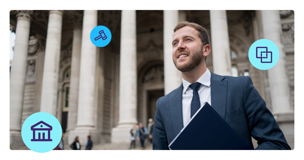 Image of a man in front of a bank. He's an expert on open banking in the payments industry