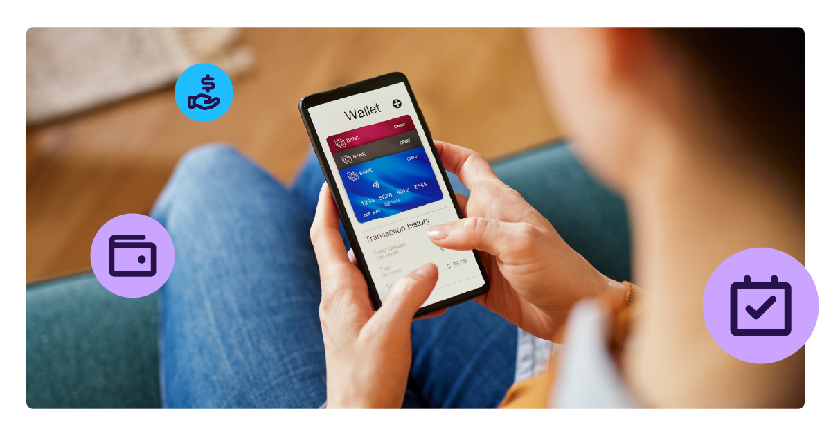 Person hold phone and uses it to make a recurring payment